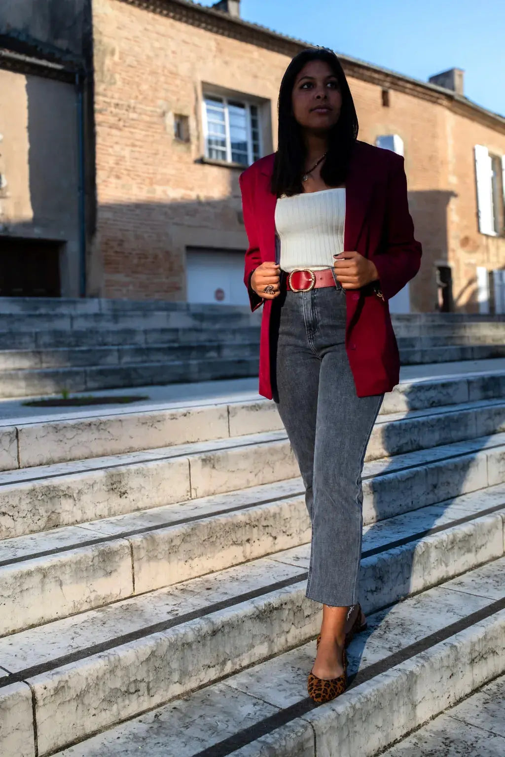 Veste blazer Lizie bordeaux