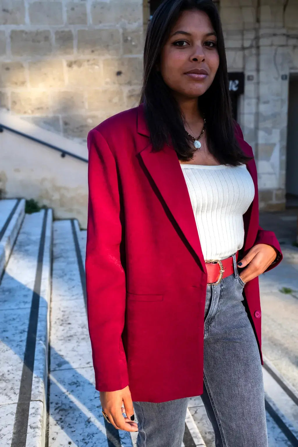 Veste blazer Lizie bordeaux