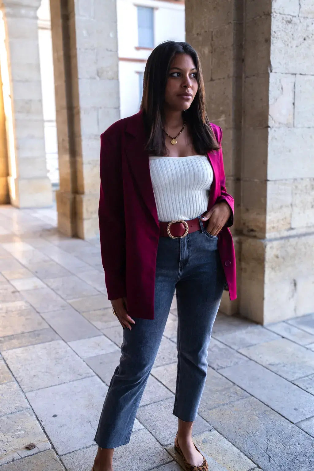 Veste blazer Lizie bordeaux
