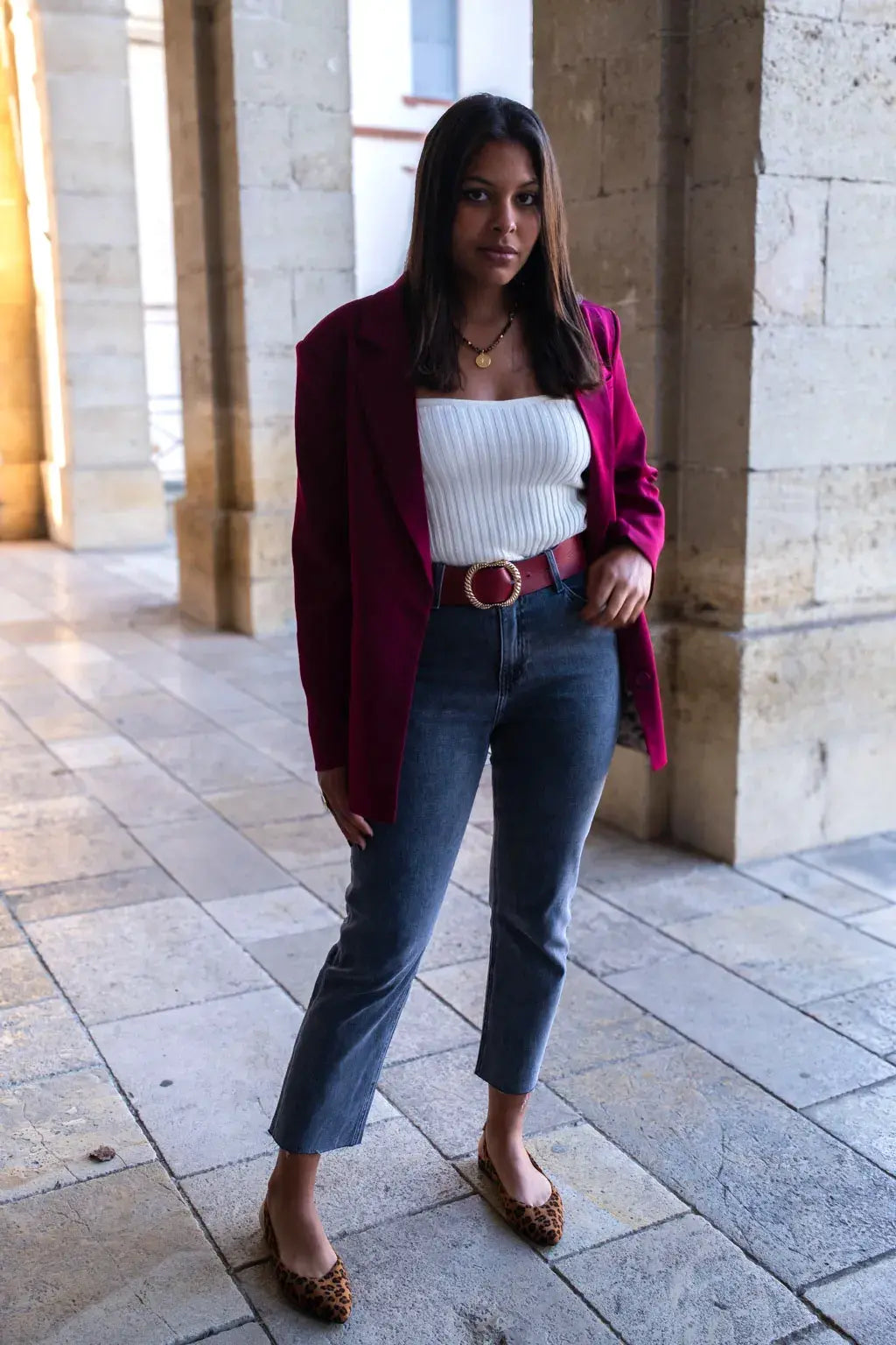 Veste blazer Lizie bordeaux