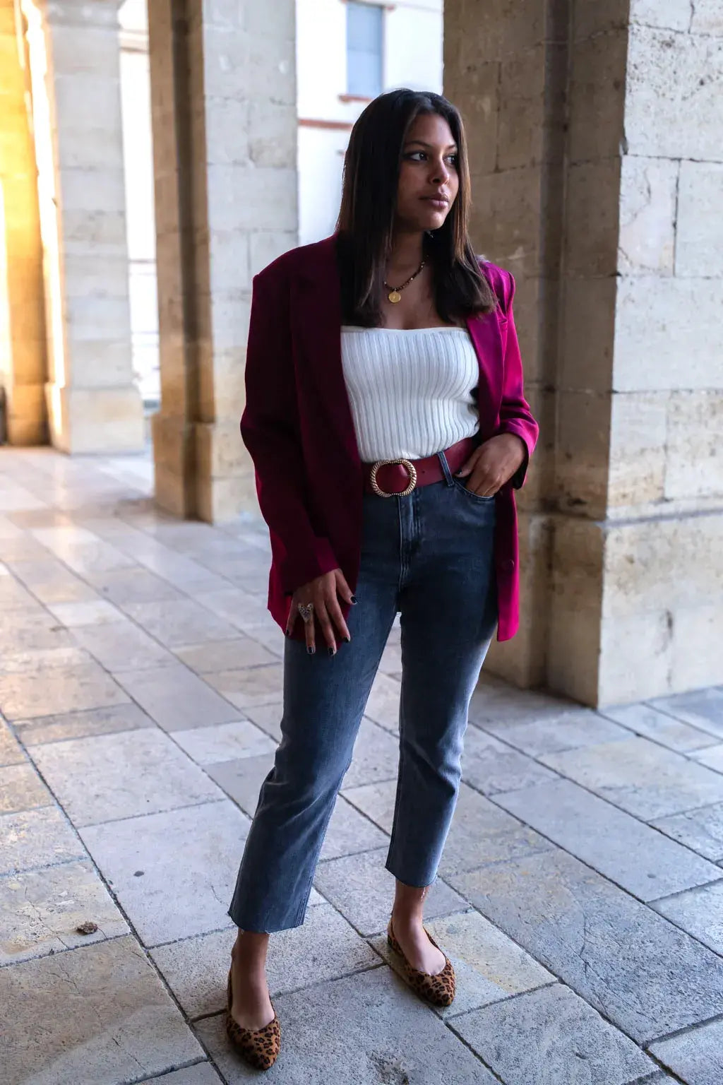Veste blazer Lizie bordeaux