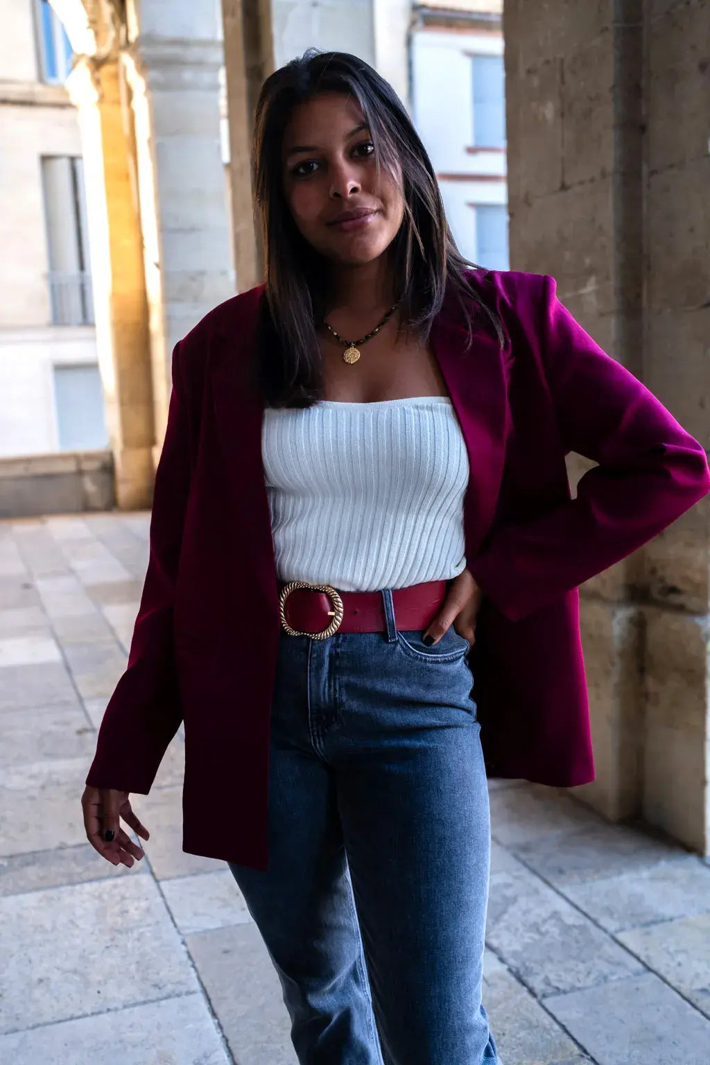 Veste blazer Lizie bordeaux
