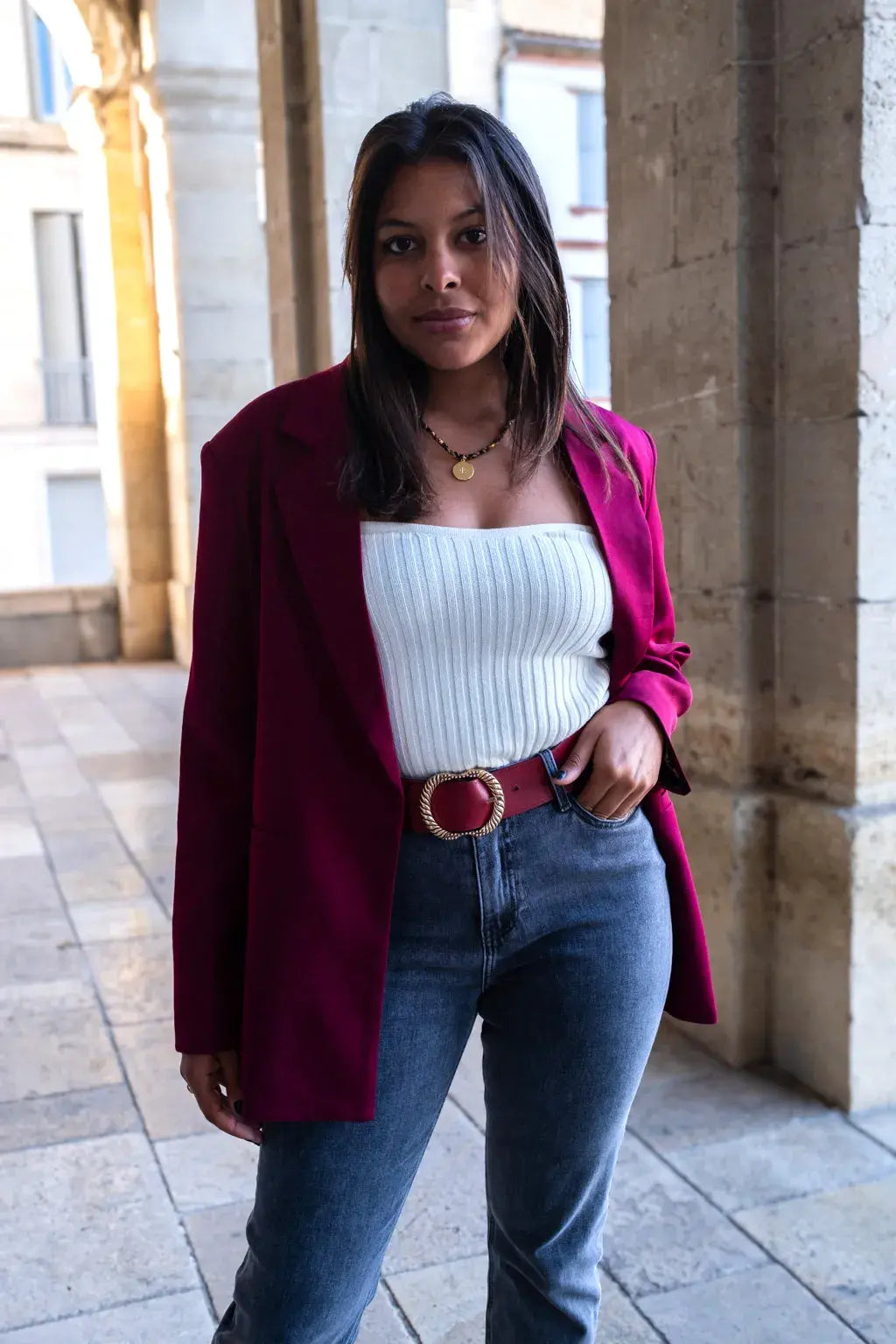 Veste blazer Lizie bordeaux