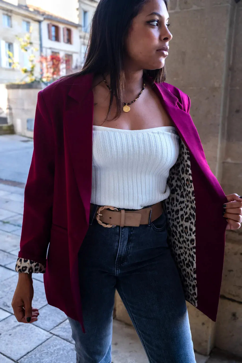Veste blazer Lizie bordeaux