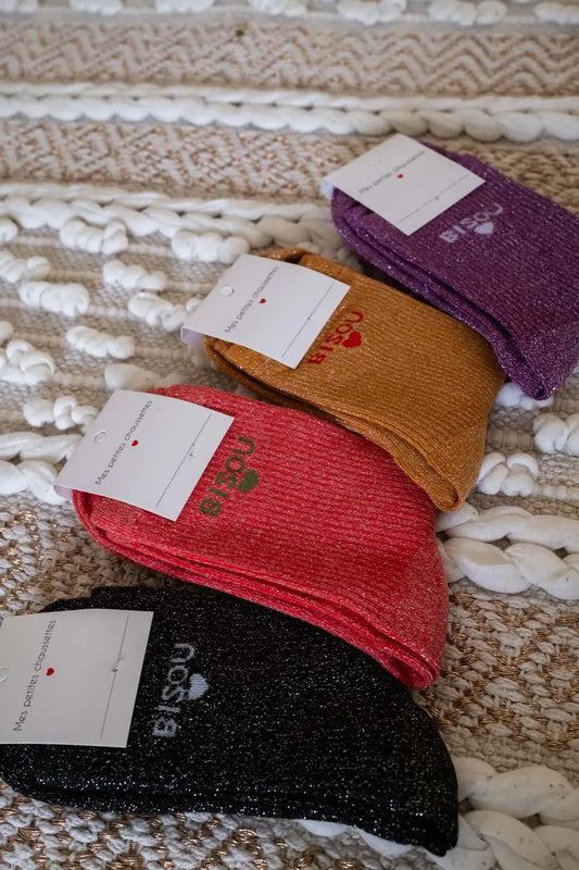 Chaussettes Bisou saumon