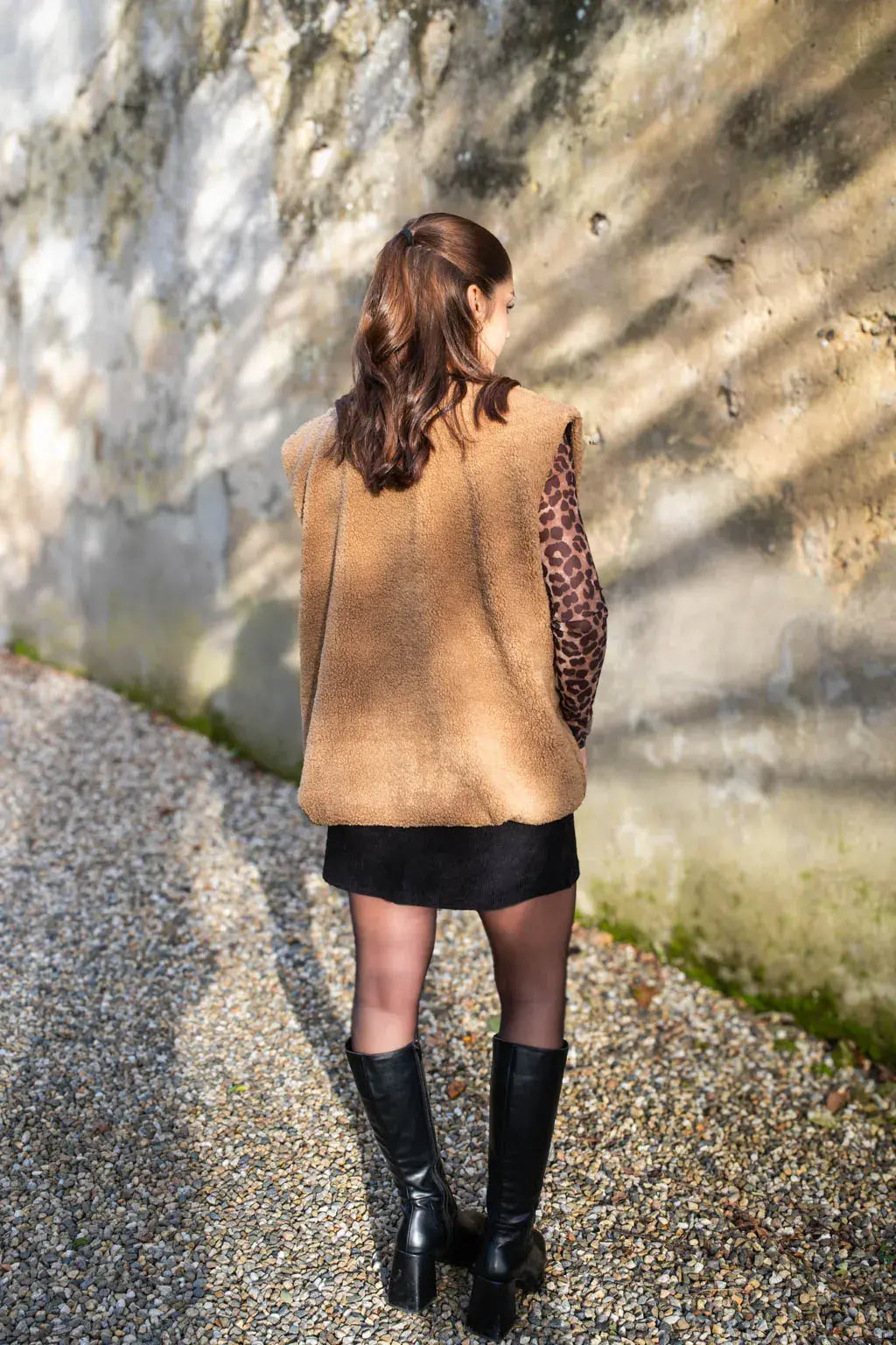 Gilet moumoute Naha camel