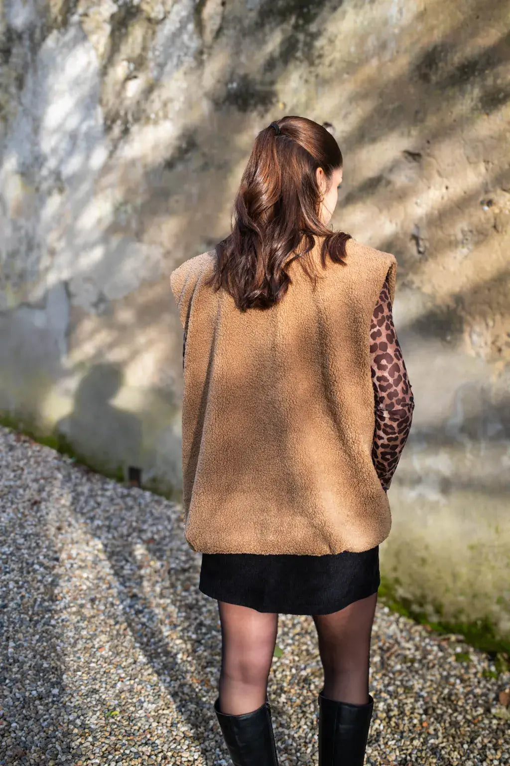 Gilet moumoute Naha camel