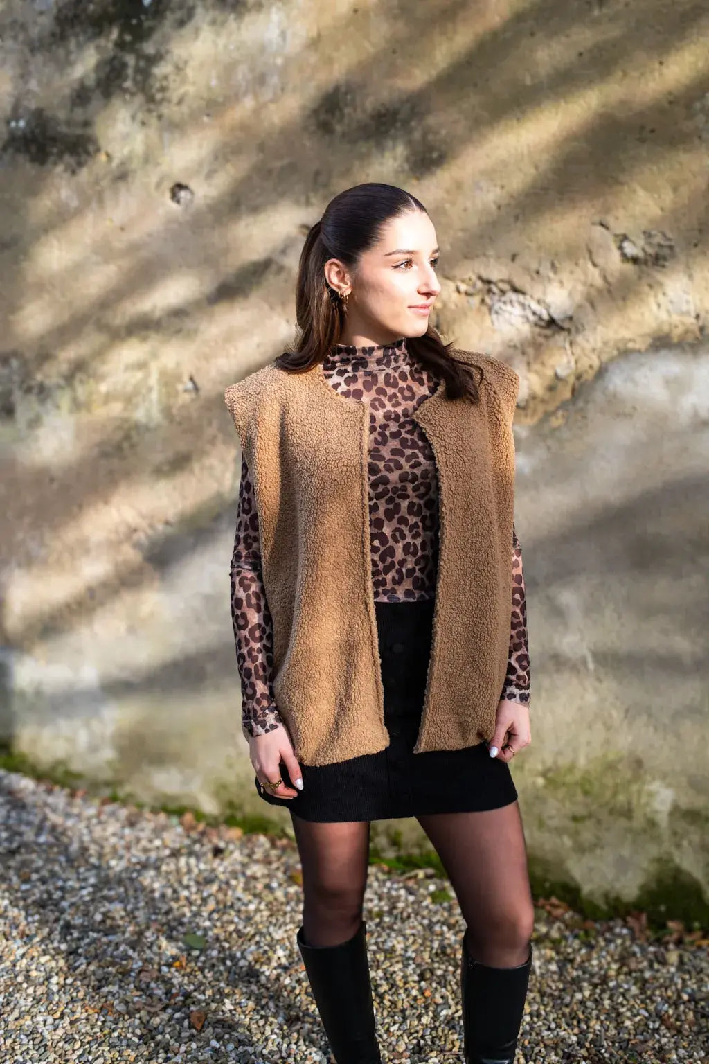 Gilet moumoute Naha camel
