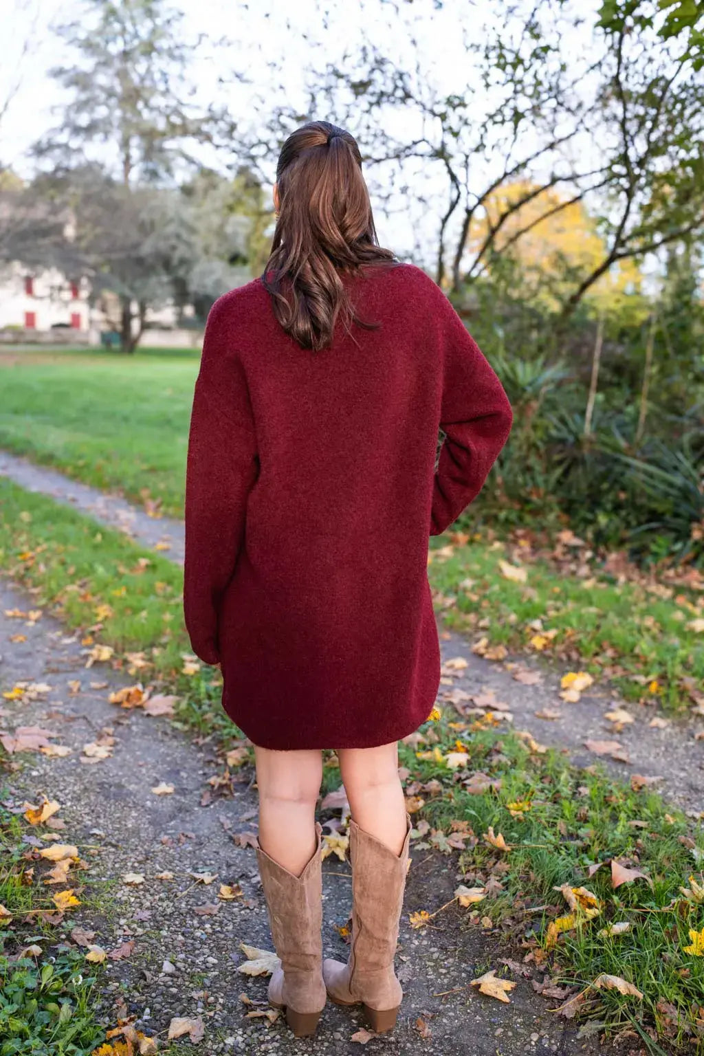 Robe pull Solana bordeaux
