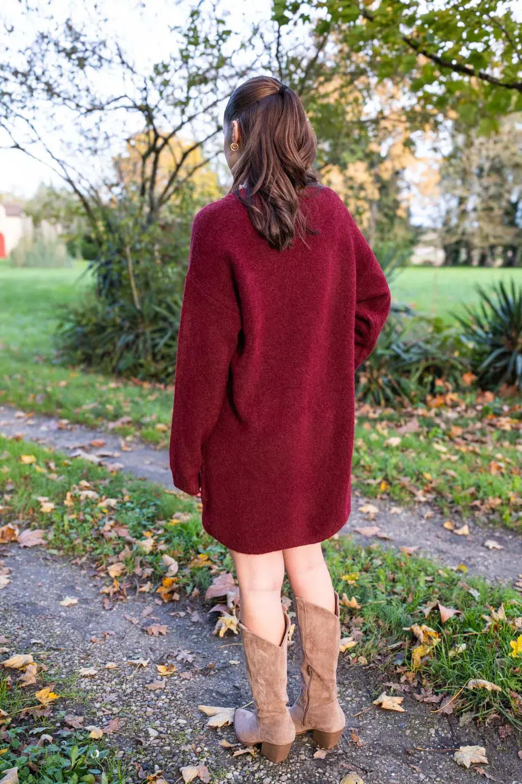 Robe pull Solana bordeaux