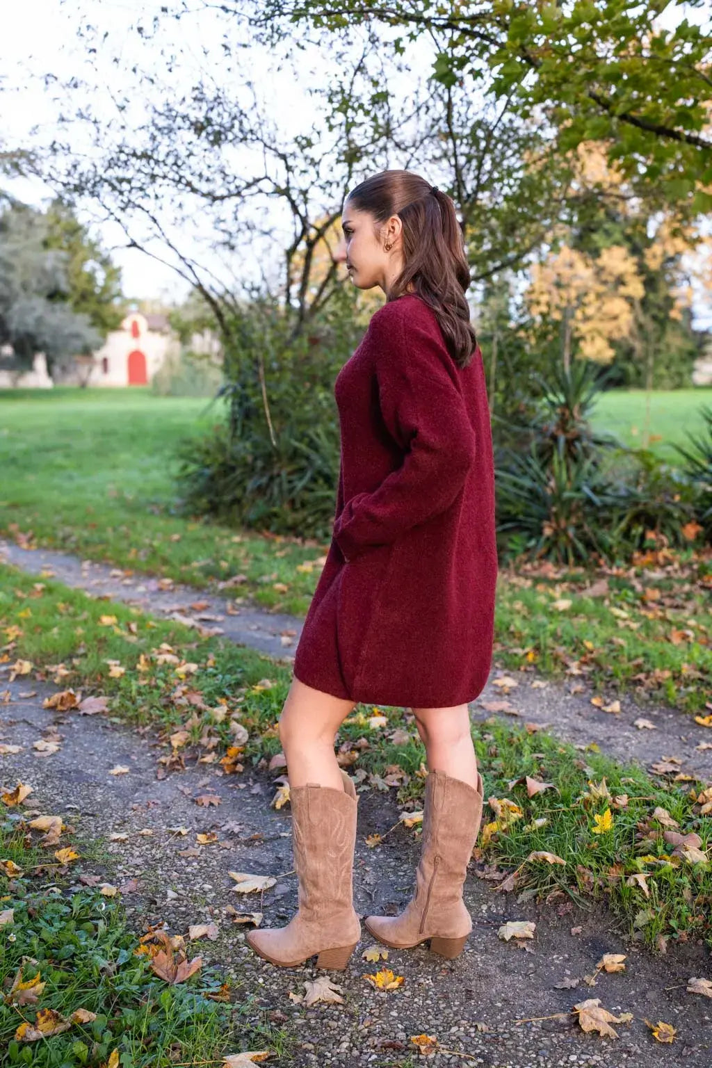 Robe pull Solana bordeaux