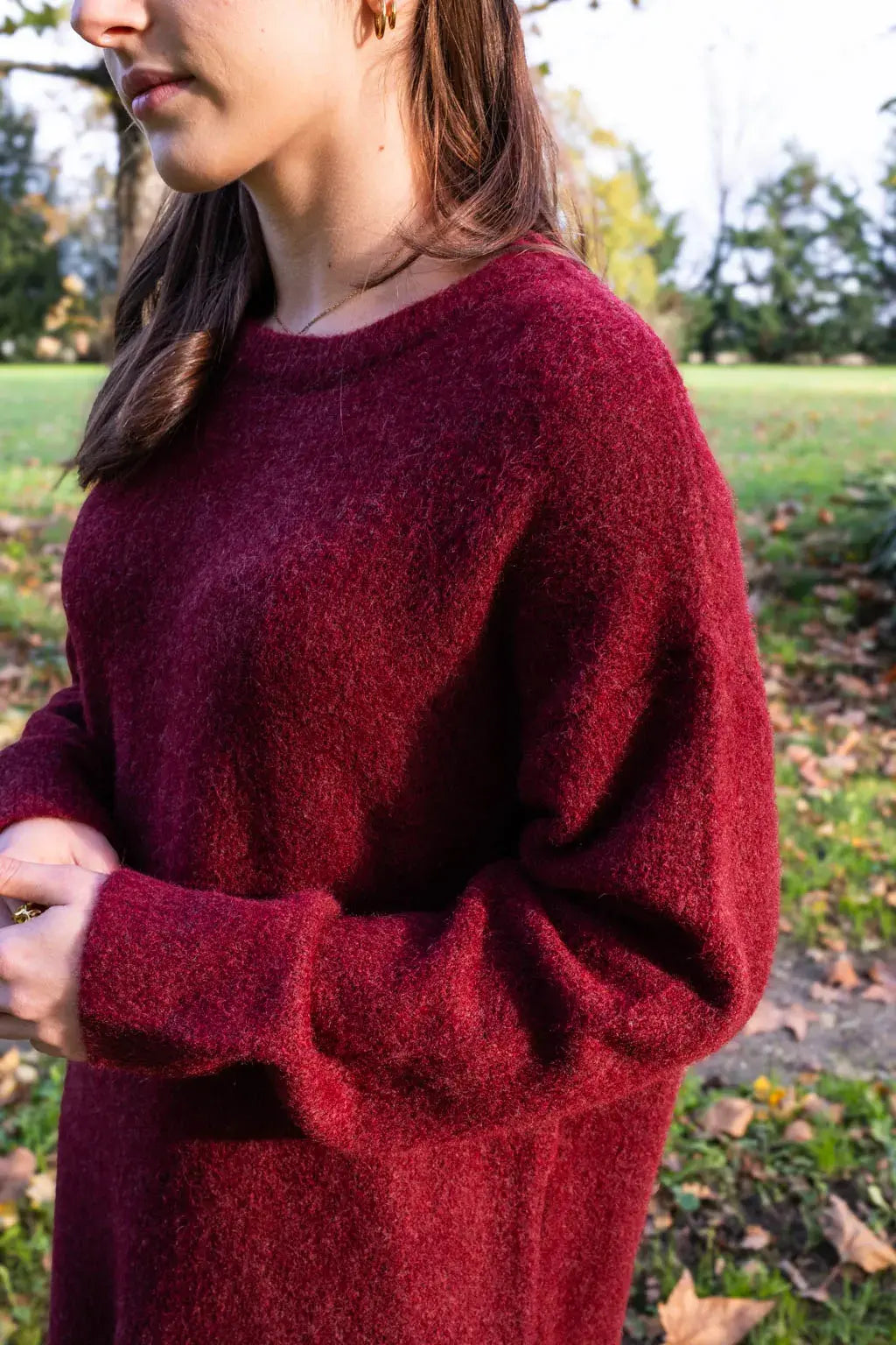 Robe pull Solana bordeaux