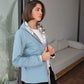Imperméable rembourré mi-saison Laura Jo - Mandy court bleu ciel/doré