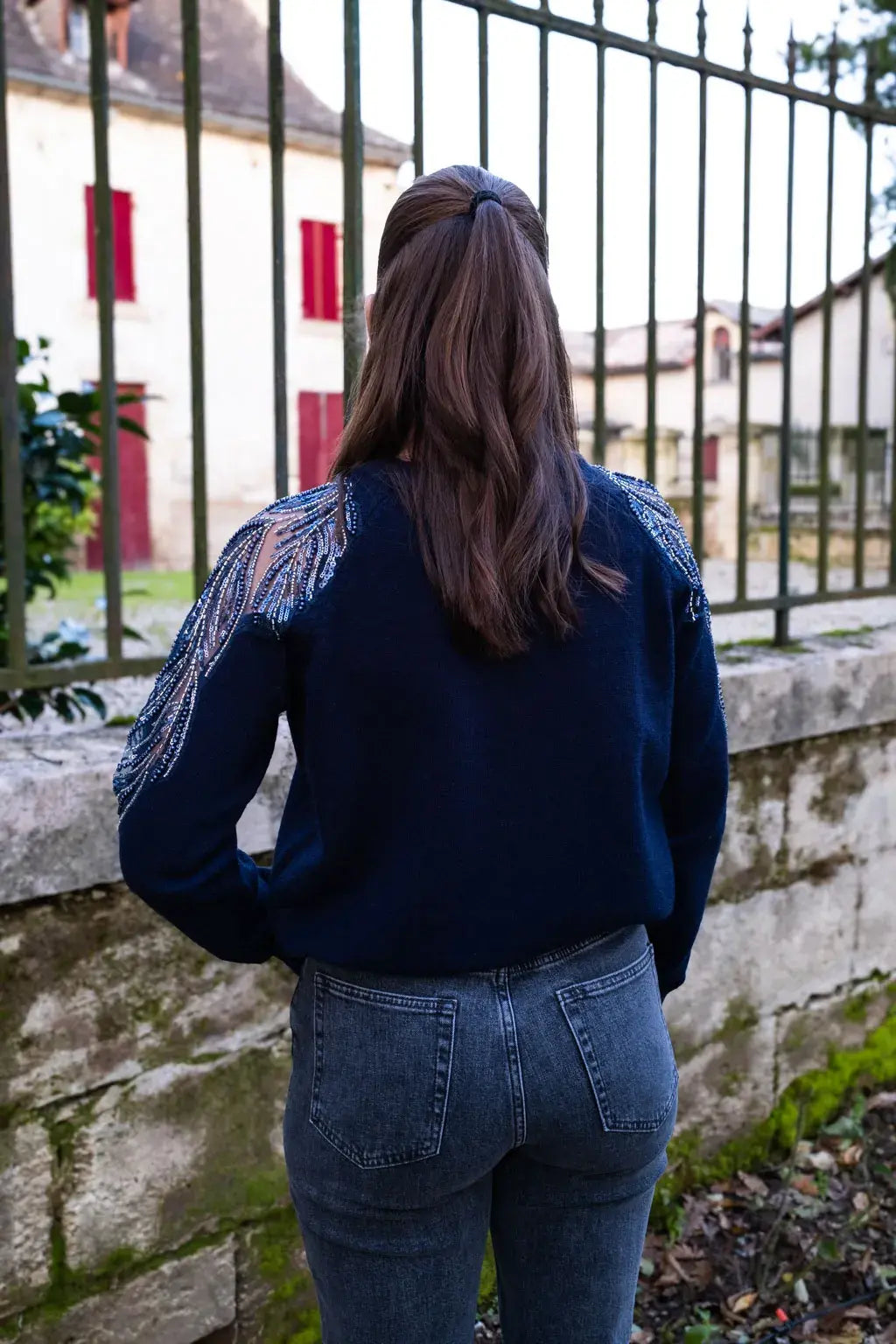 Pull Jeanne marine