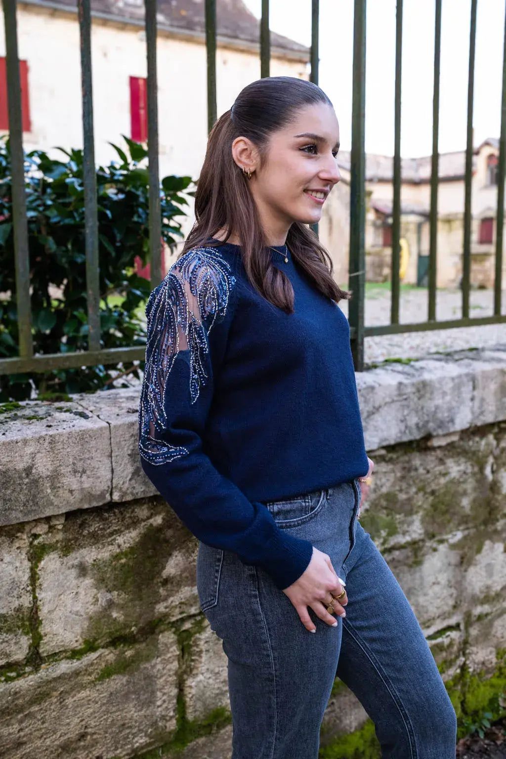 Pull Jeanne marine