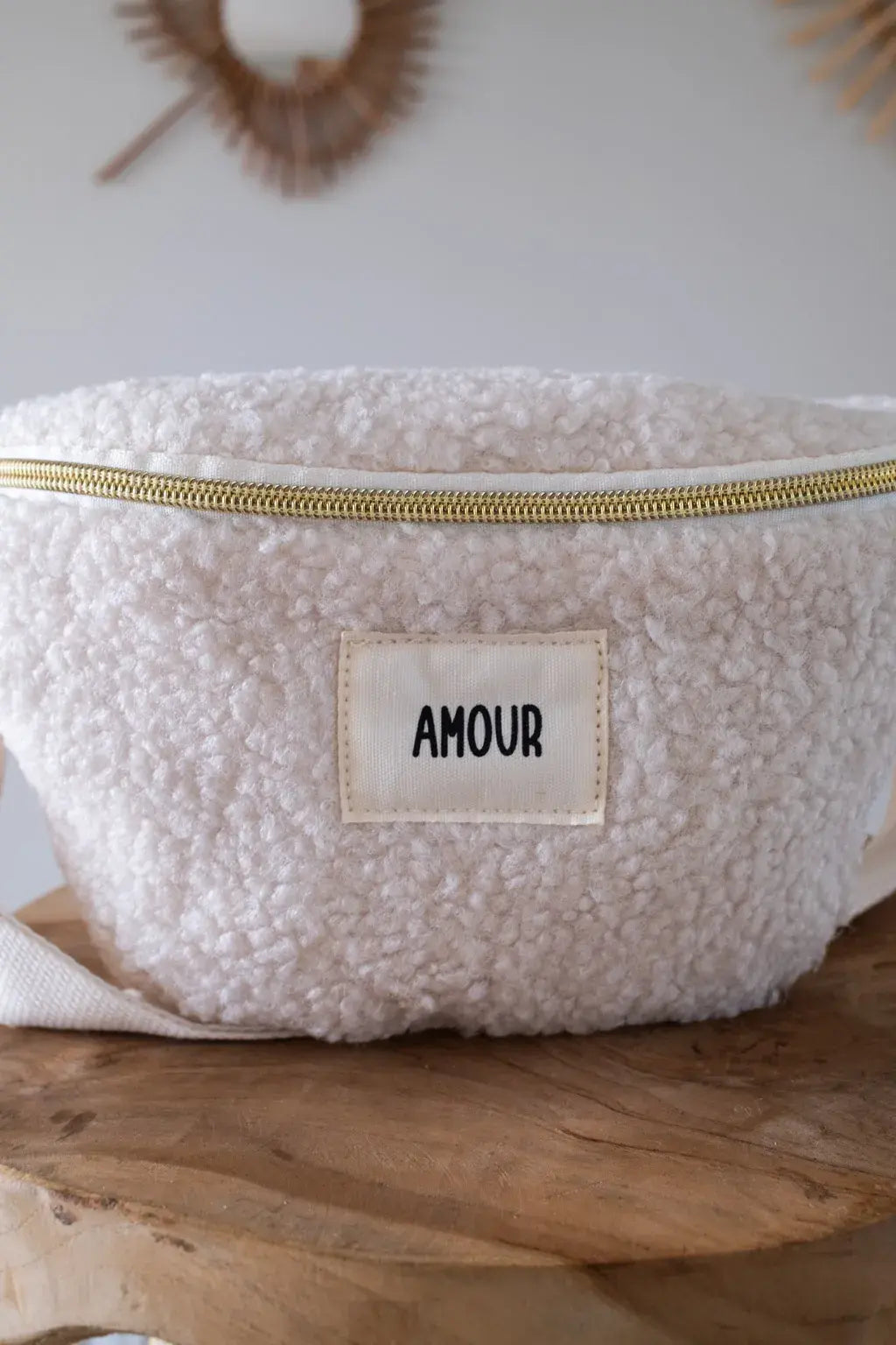 Sac banane Amour moumoute beige
