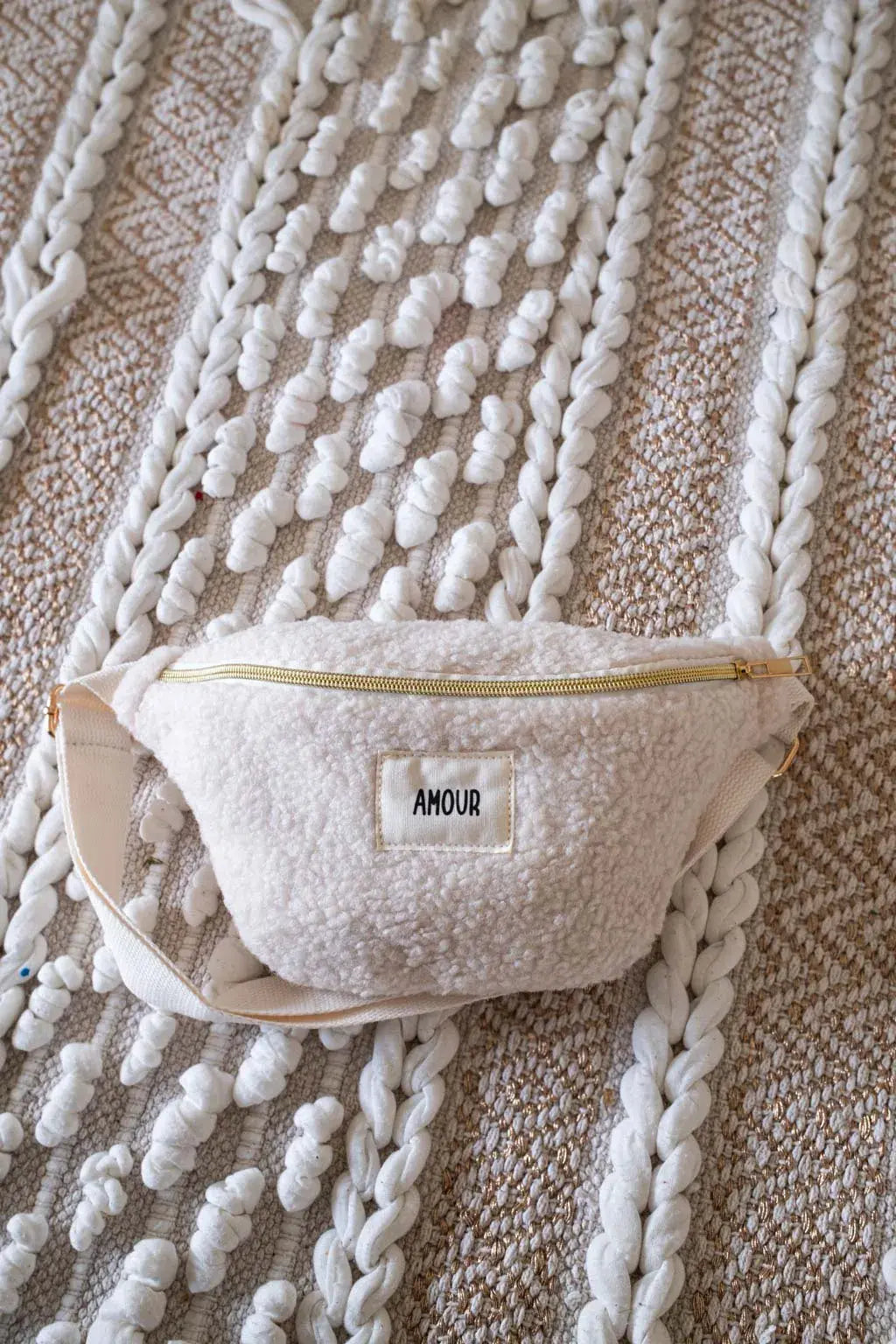 Sac banane Amour moumoute beige
