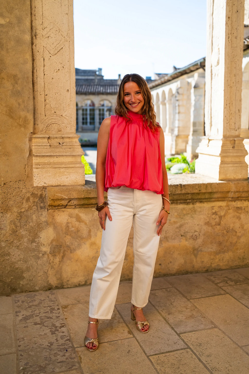 Blouse Pia rose corail