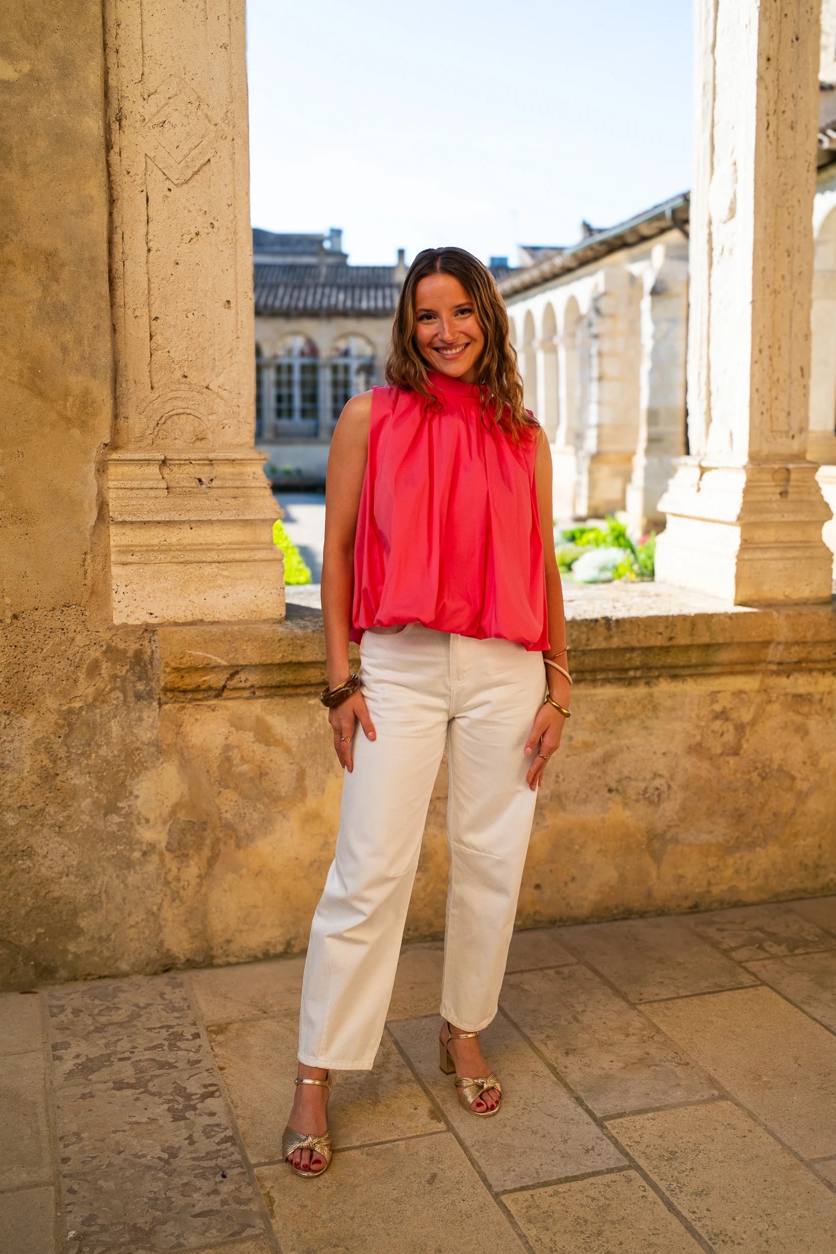 Blouse Pia rose corail