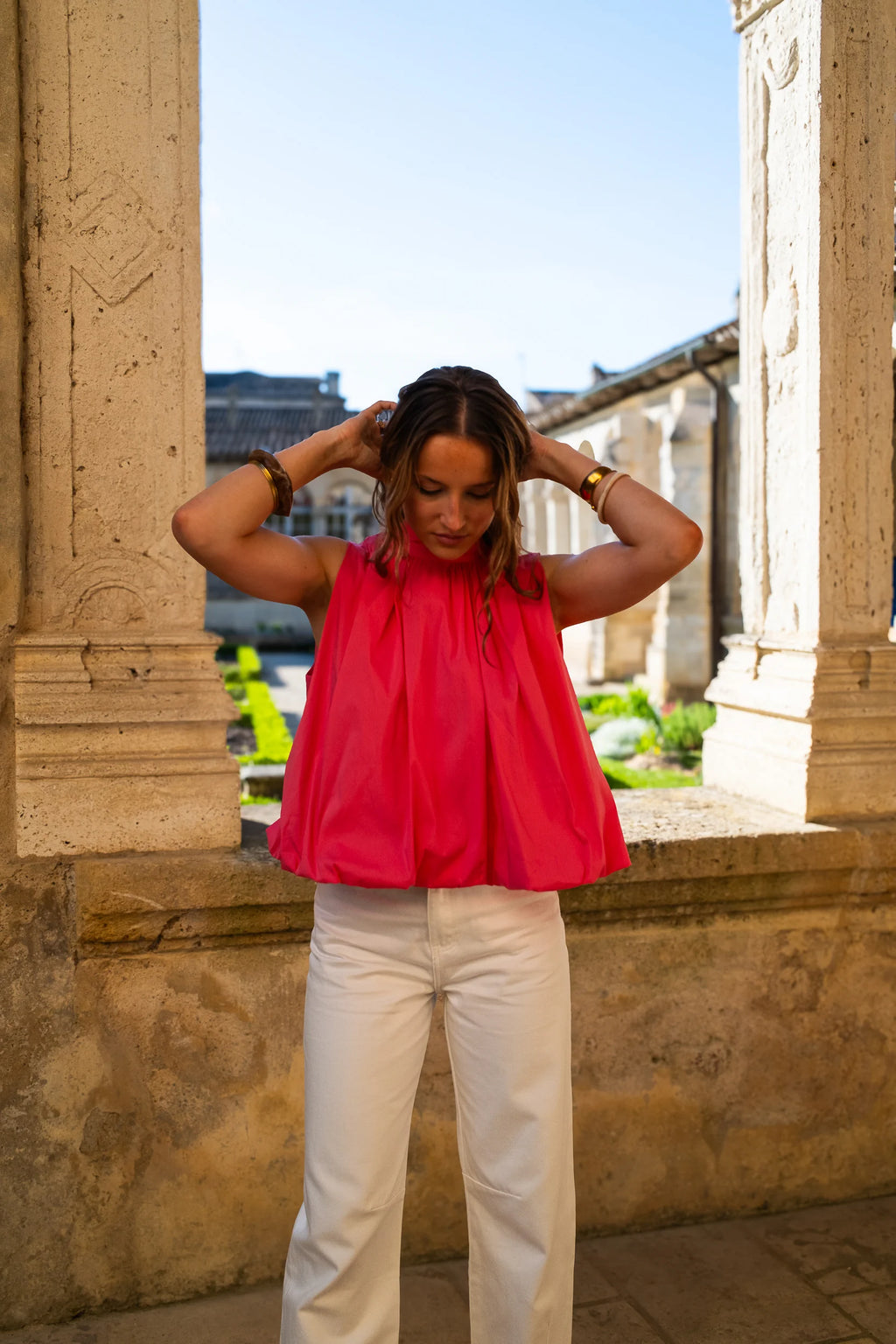 Blouse Pia rose corail