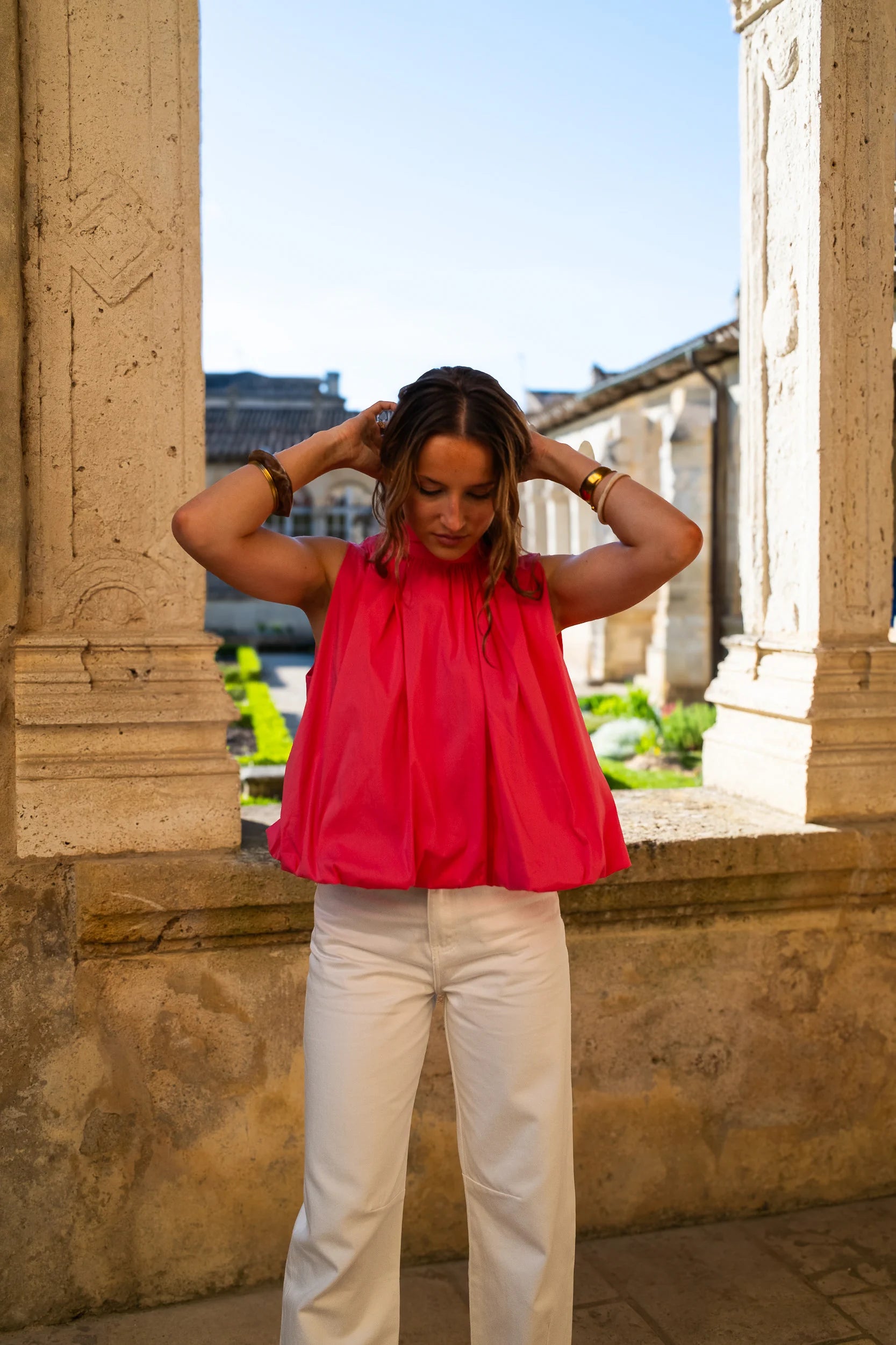 Blouse Pia rose corail
