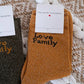 Chaussettes Love Family moutarde