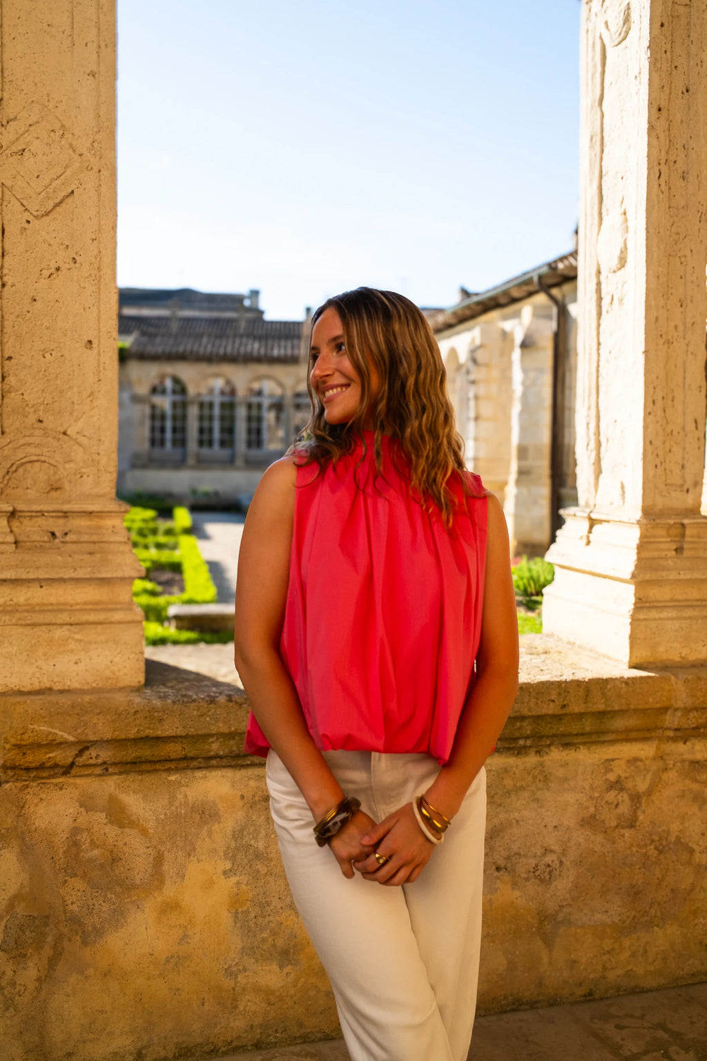 Blouse Pia rose corail