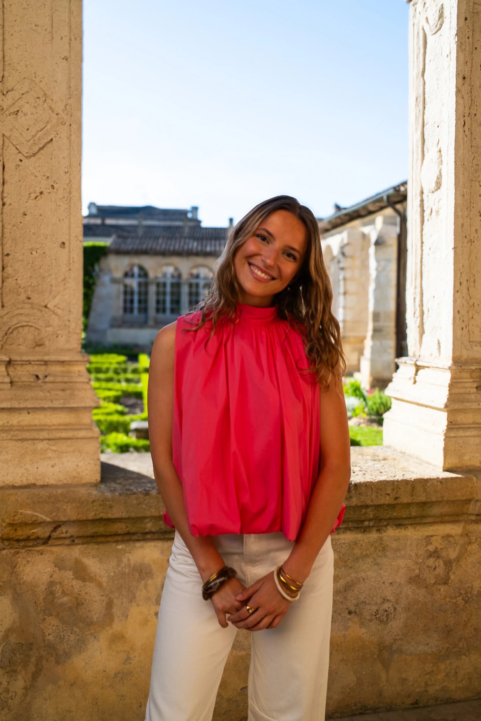 Blouse Pia rose corail