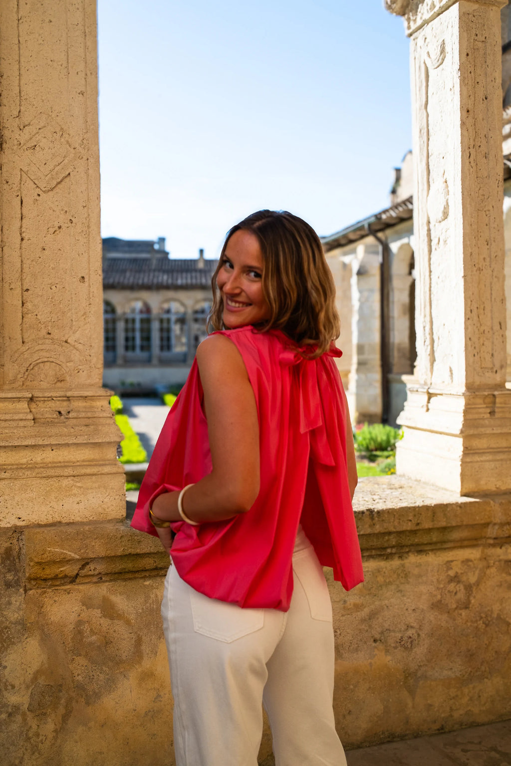 Blouse Pia rose corail