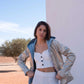 Imperméable réversible Laura Jo bleu ciel/dorée - Elena courte
