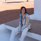 Imperméable réversible Laura Jo bleu ciel/dorée - Elena courte