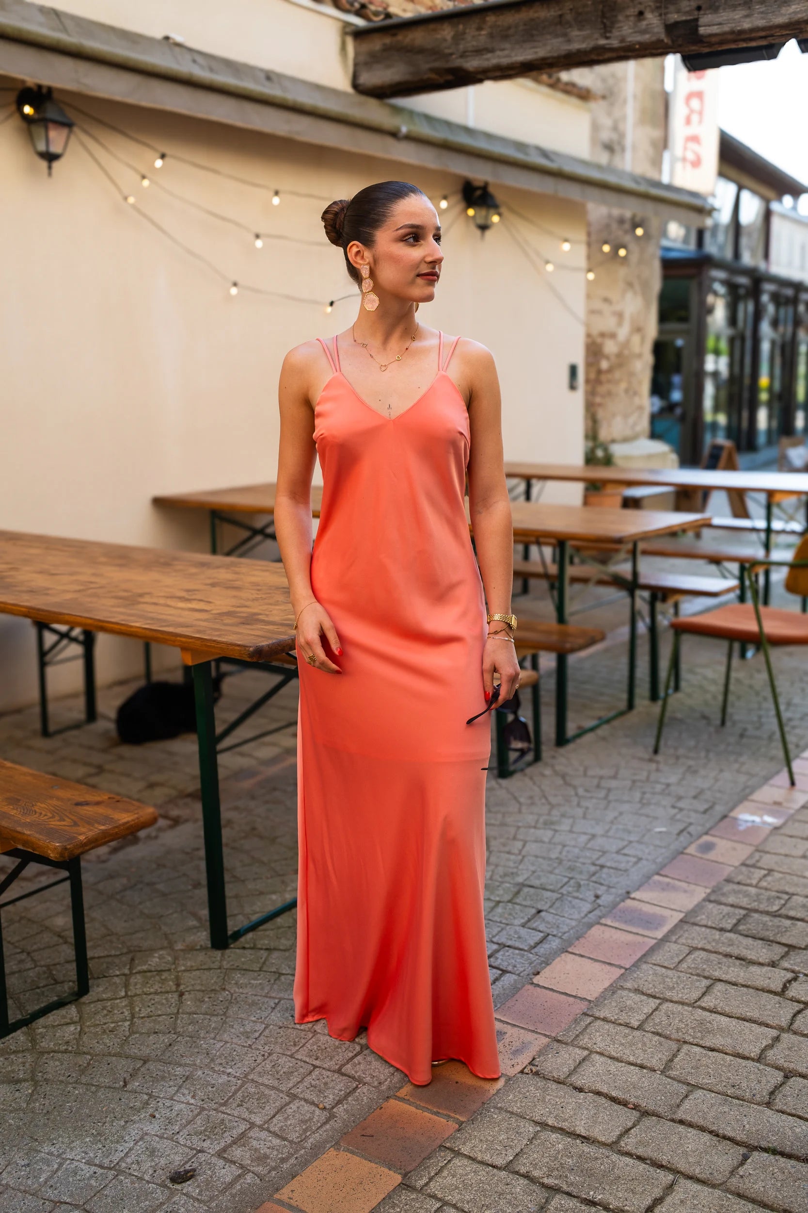 Robe Larissa corail