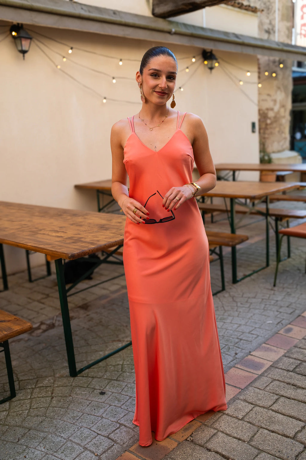 Robe Larissa corail