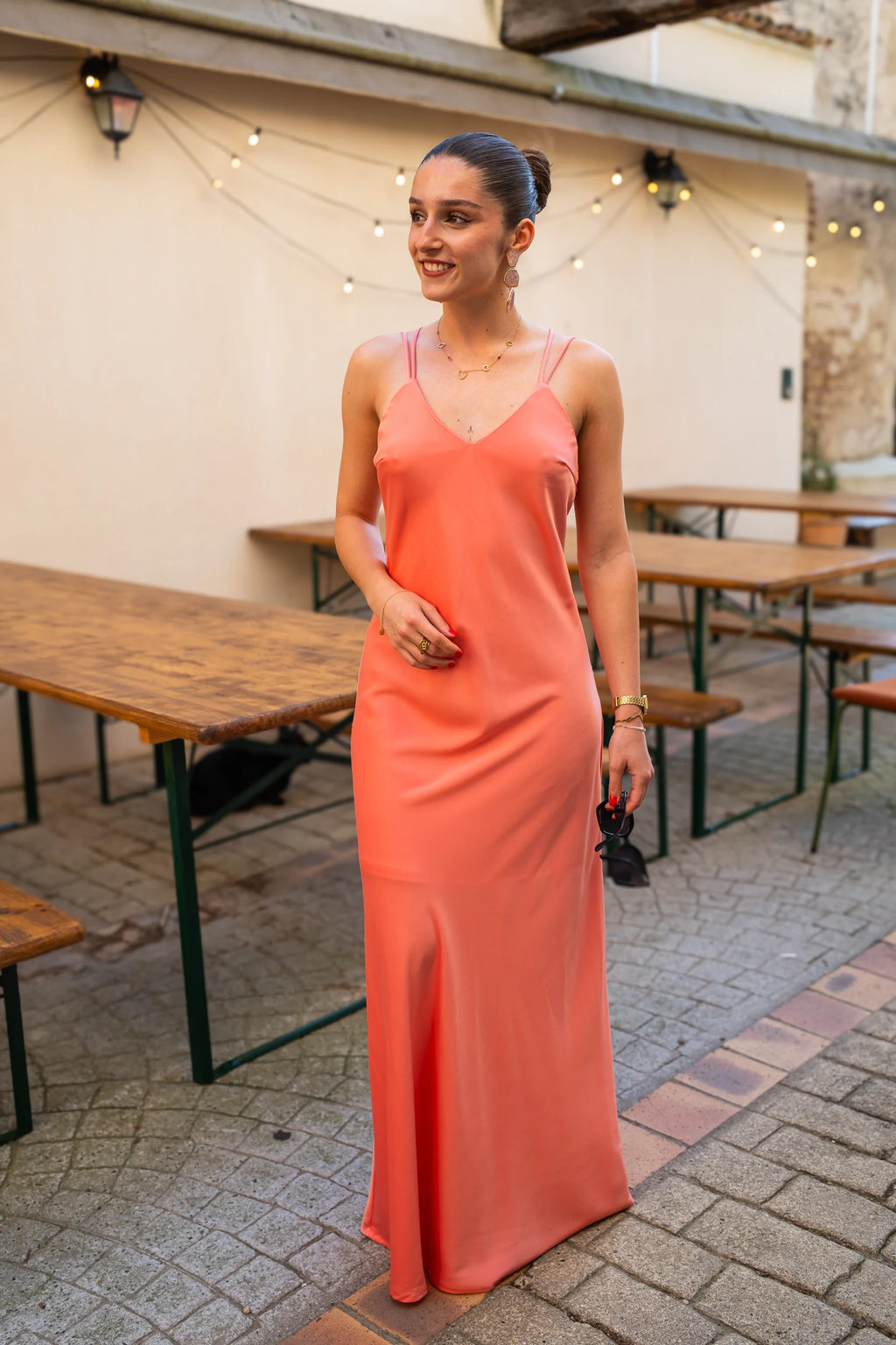 Robe Larissa corail