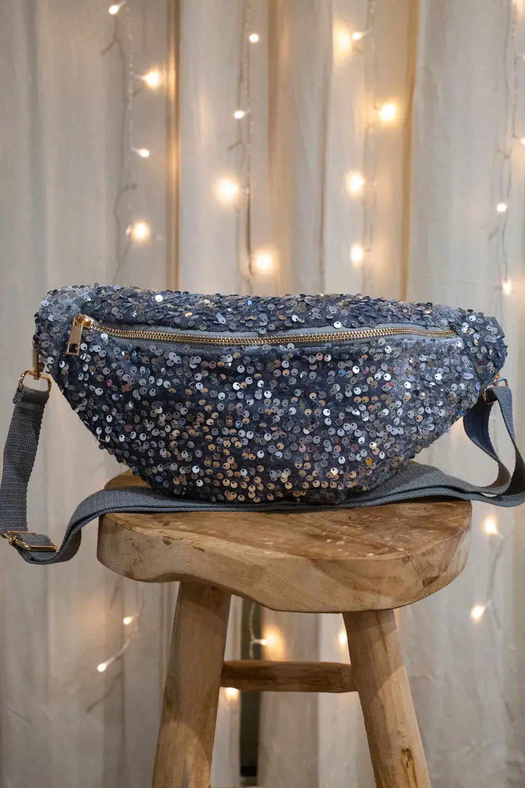 Sac banane à sequins Sina argent