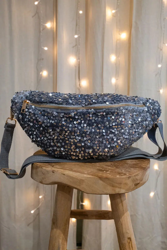 Sac banane à sequins Sina argent