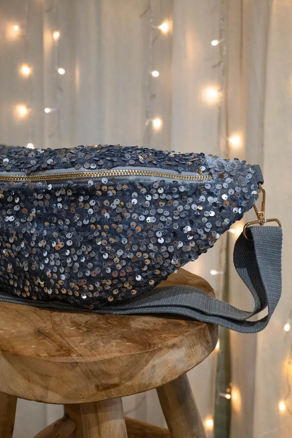 Sac banane à sequins Sina argent