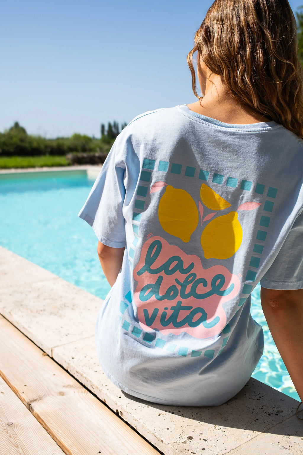 T-shirt La dolce vita bleu