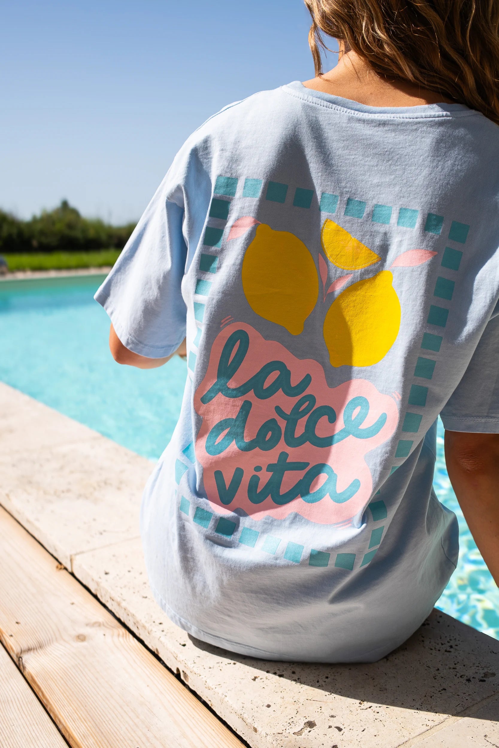 T-shirt La dolce vita bleu