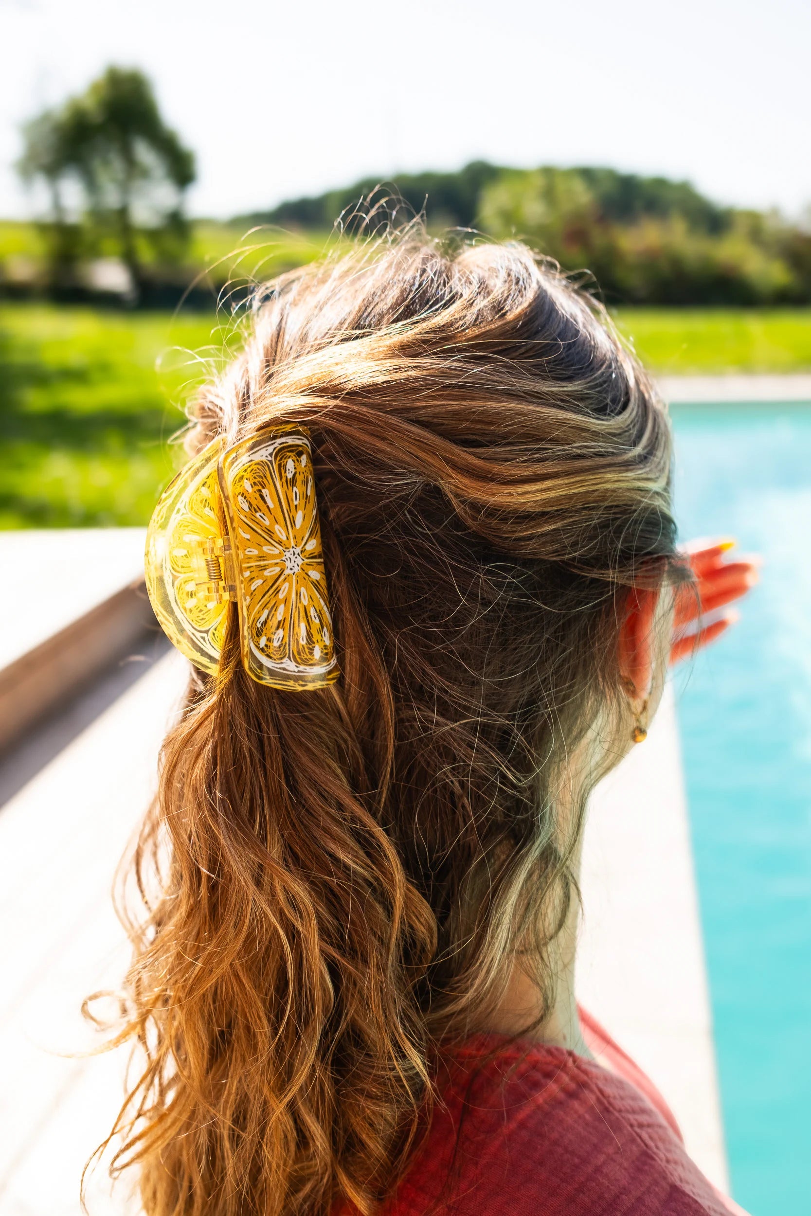 Barrette à cheveux citron