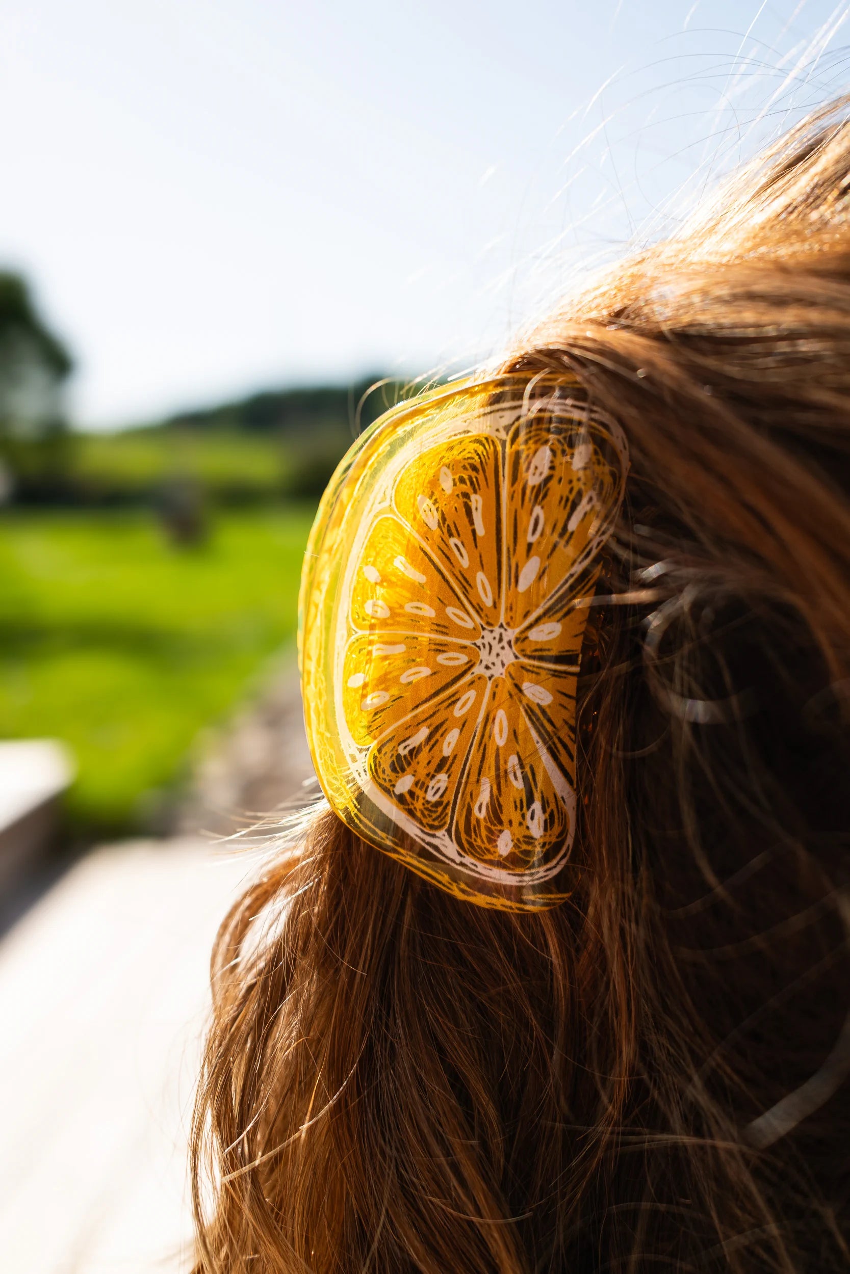 Barrette à cheveux citron