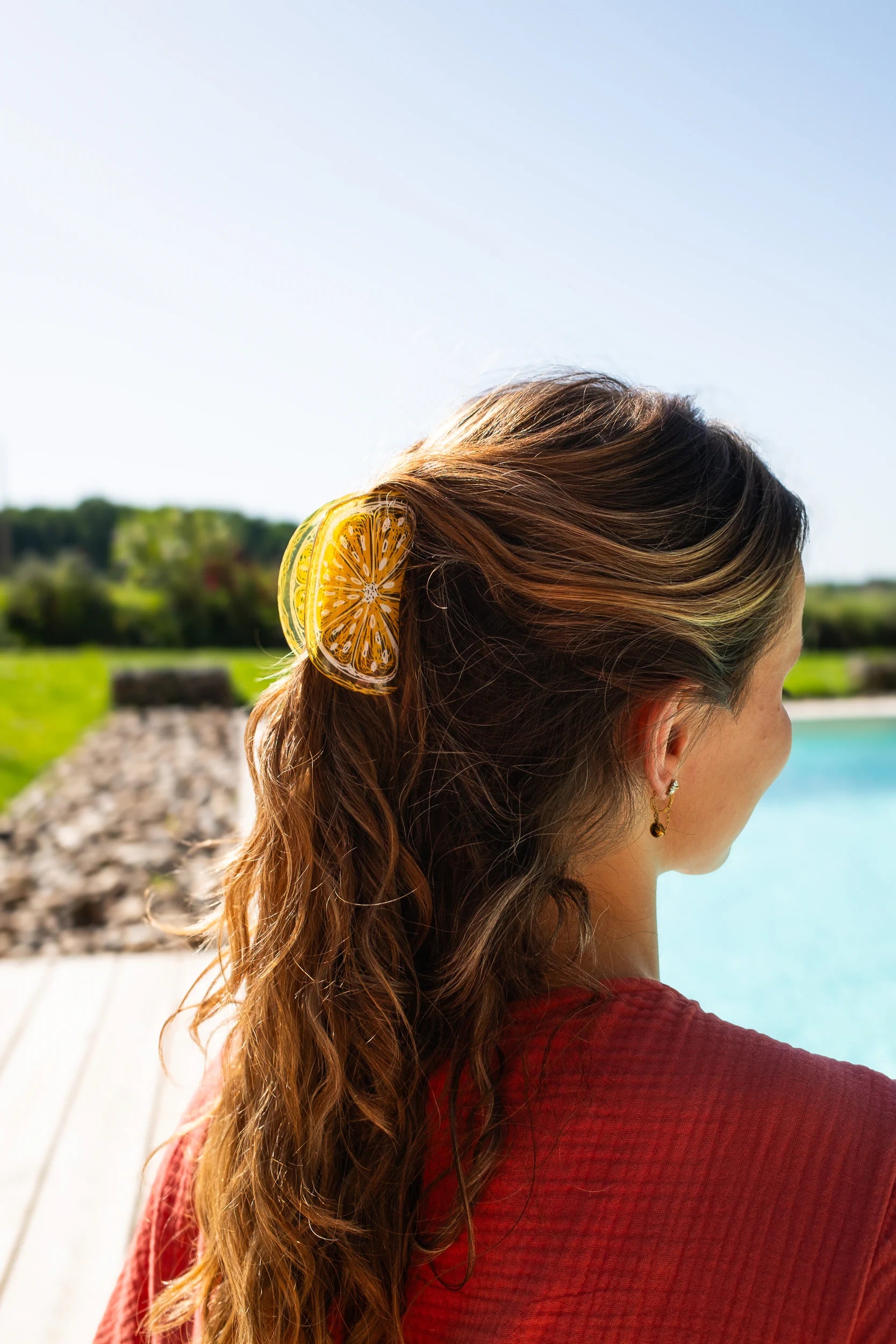 Barrette à cheveux citron