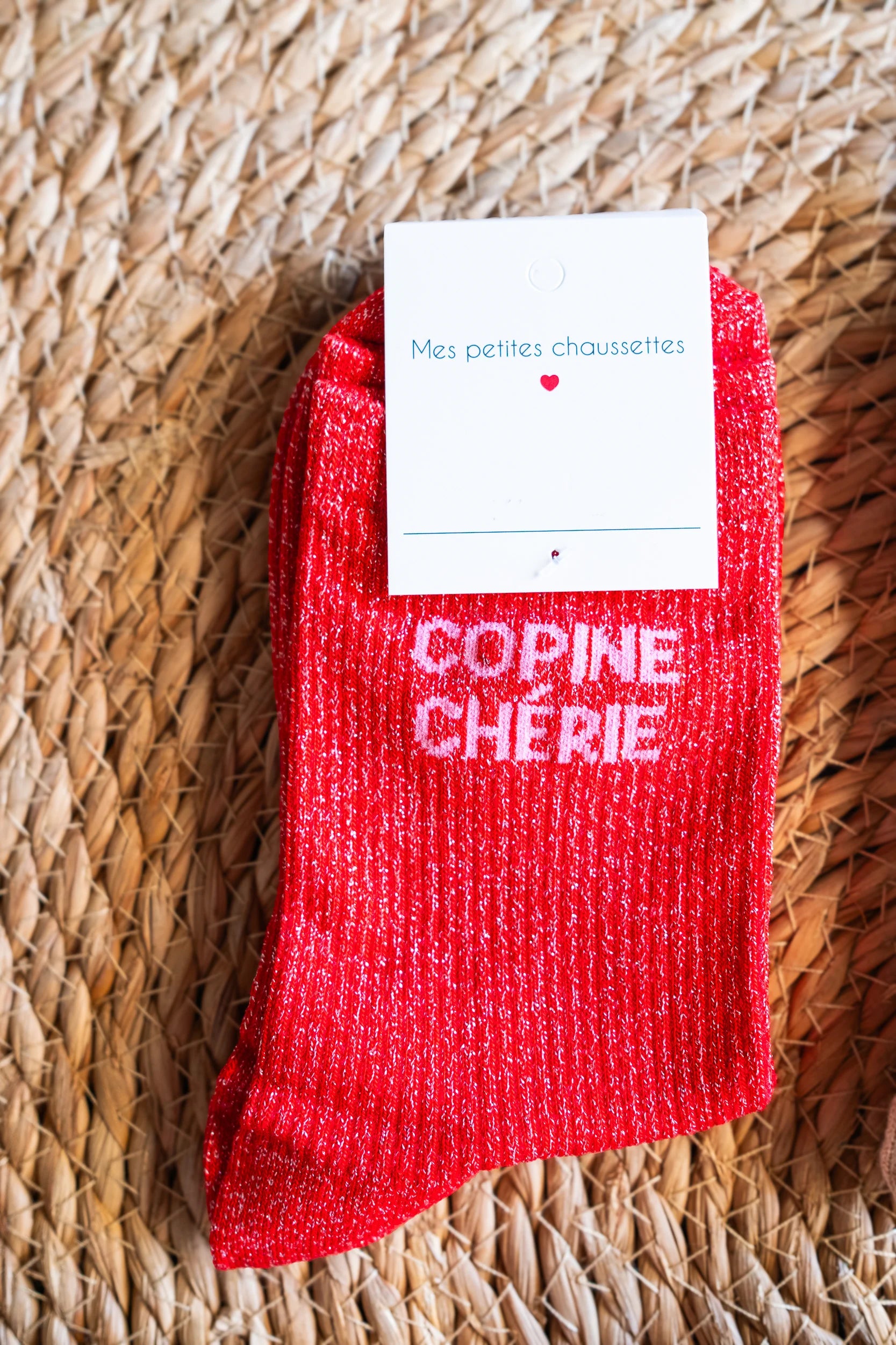 Chaussettes Copine chérie rouges