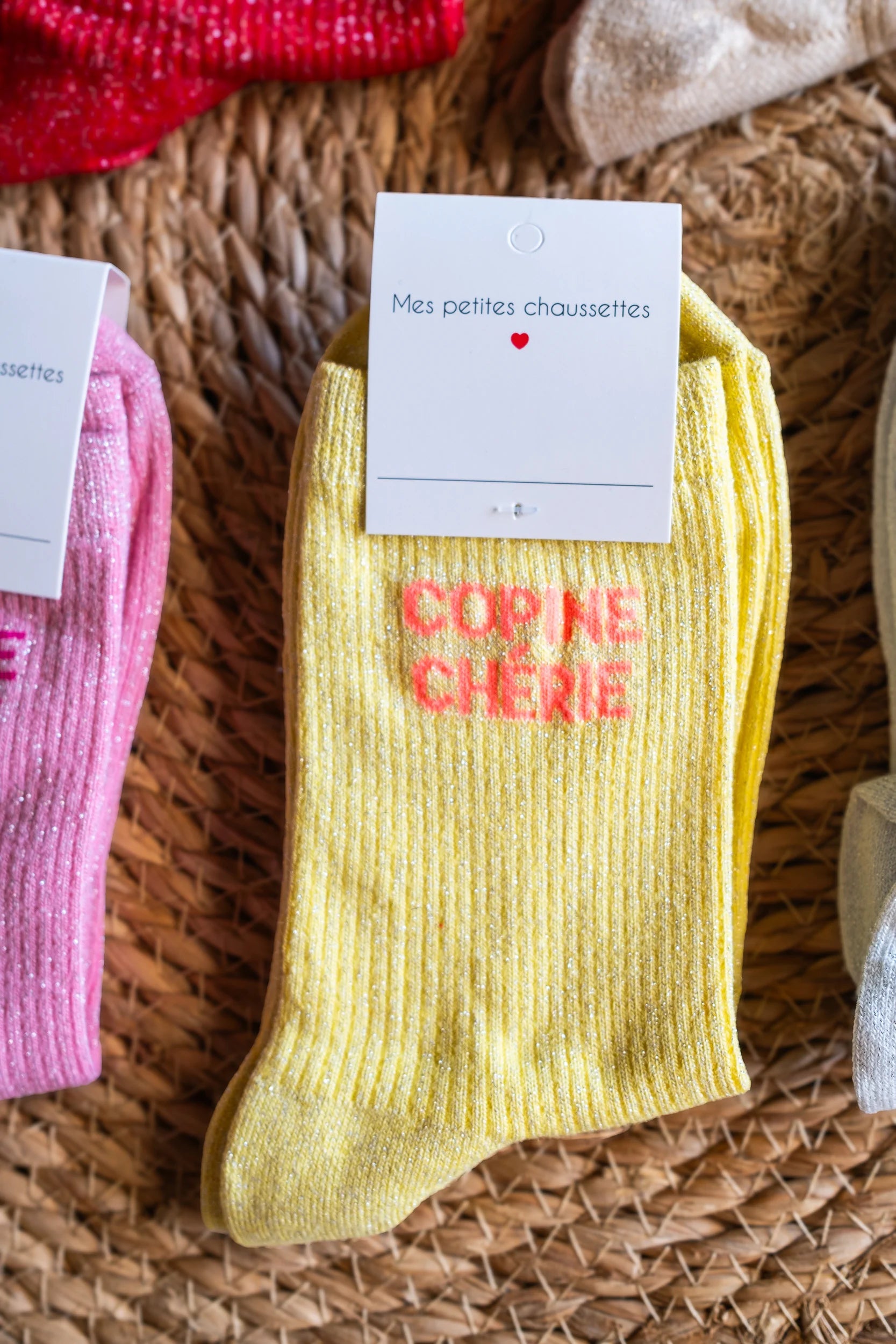 Chaussettes Copine chérie jaunes