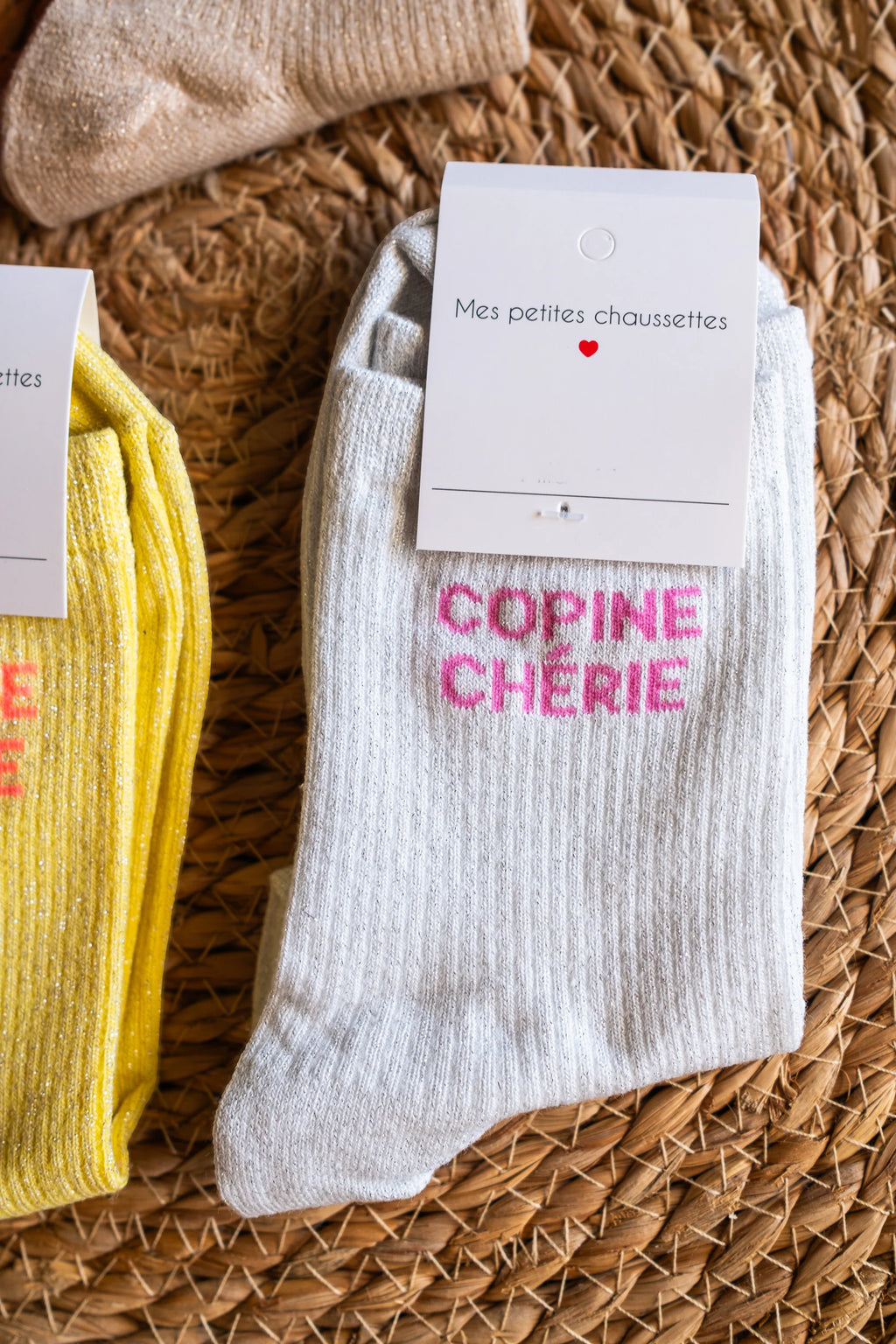Chaussettes Copine chérie grises