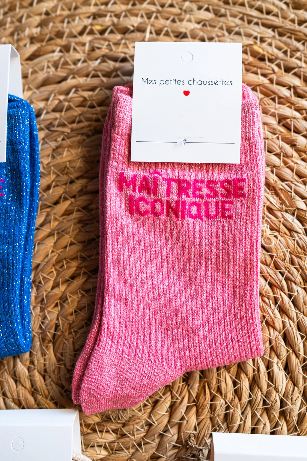 Chaussettes Maîtresse iconique vieux rose