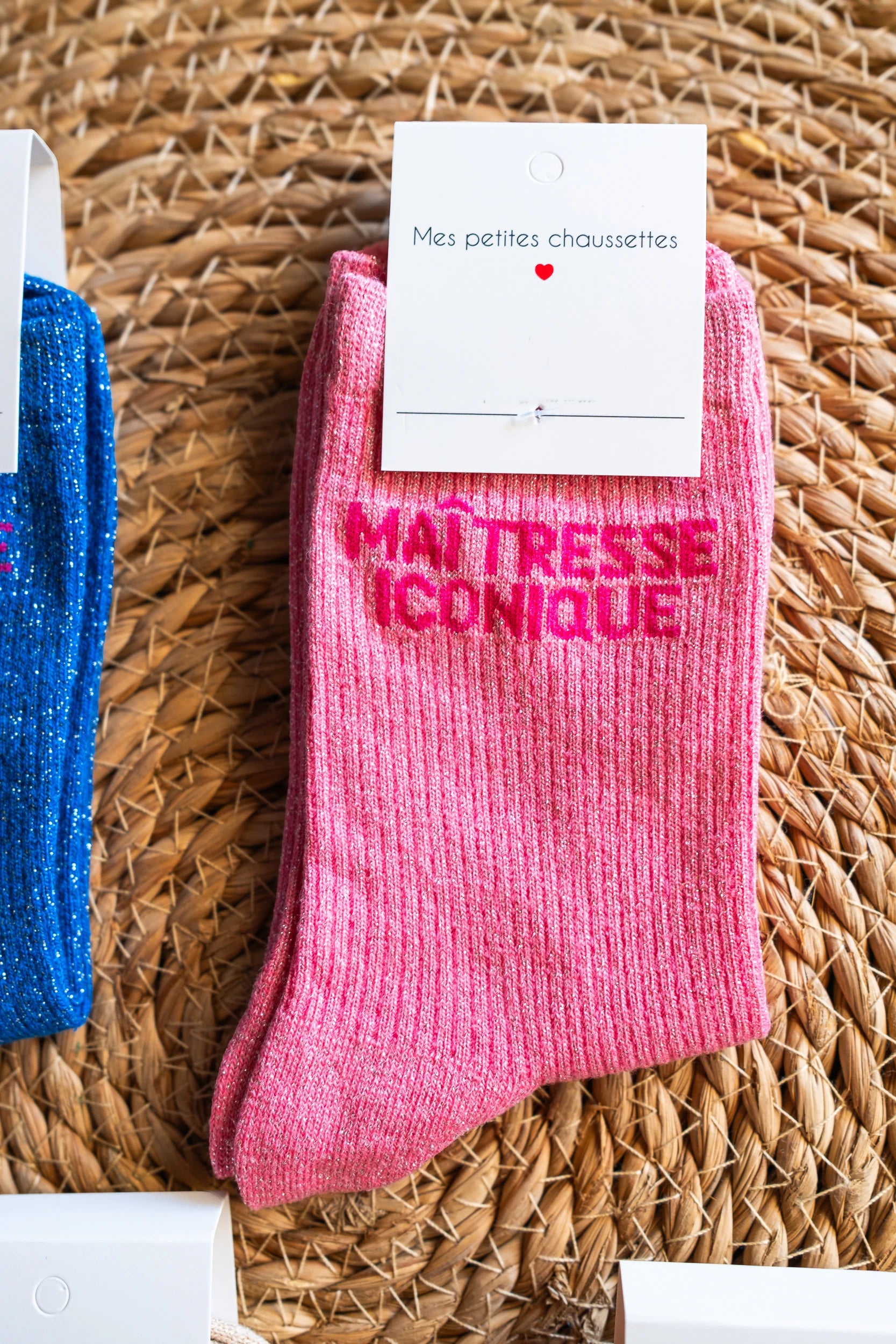 Chaussettes Maîtresse iconique vieux rose