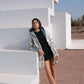 Imperméable rembourré mi-saison Laura Jo - Mandy long bleu ciel/doré