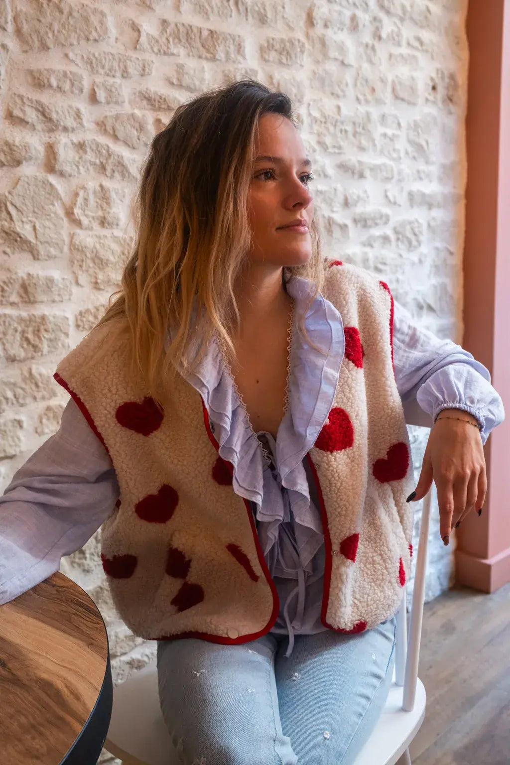 Gilet moumoute Câline beige