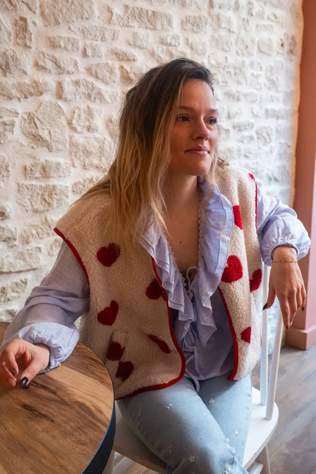 Gilet moumoute Câline beige